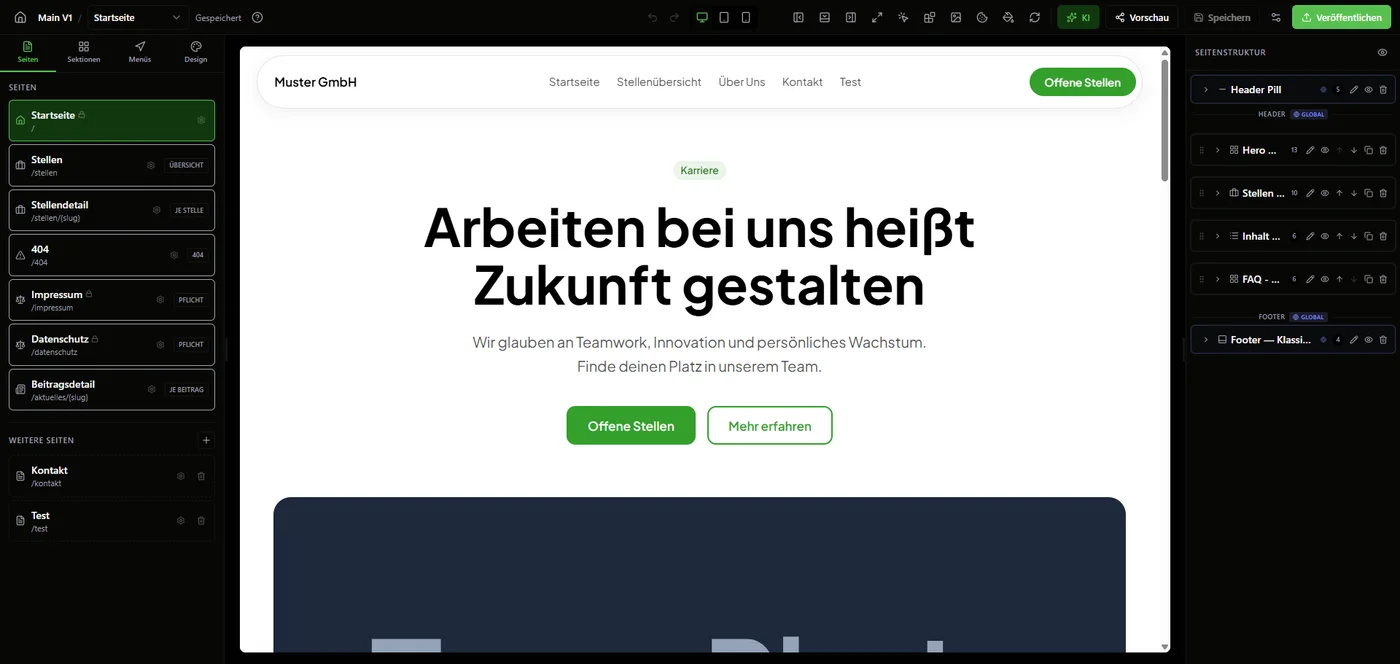 Careerly Karriereseite — Screenshot