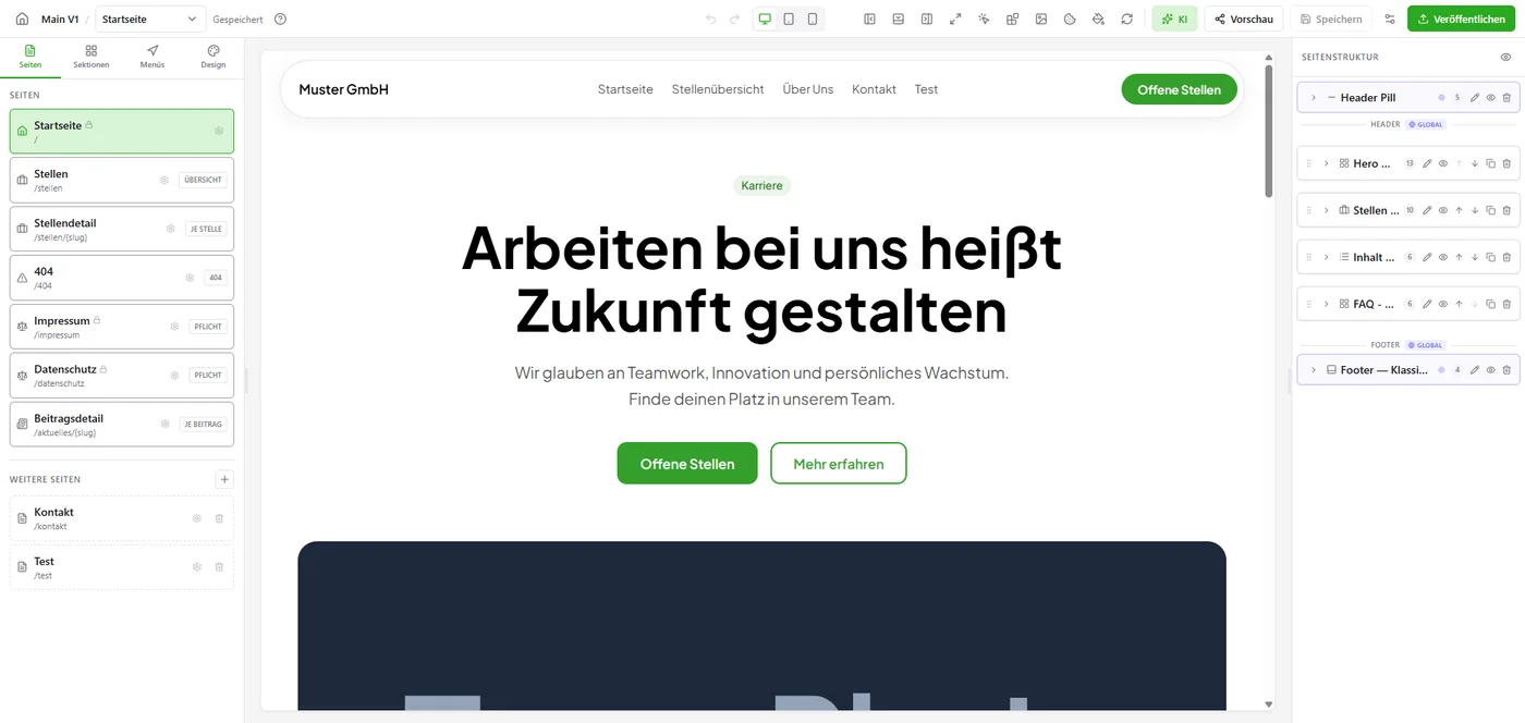 Careerly Karriereseite — Screenshot